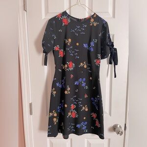 Floral Black Mini Dress